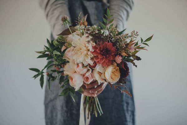 Beautiful wild flower wedding bouquet by 3 Acre Blooms as featured on eeek! weddings