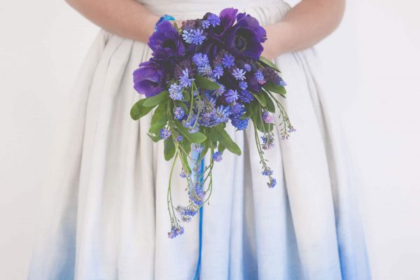 A unique vintage dip dye wedding dress by wedding dress designer Anna D'Souza as featured on eeek! Weddings