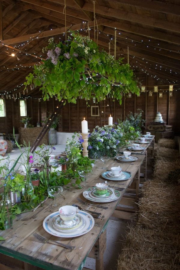 A photograph of the rustic wedding venue "The Cow Shed" in Cornwall, as featured on eeek! Weddings.
