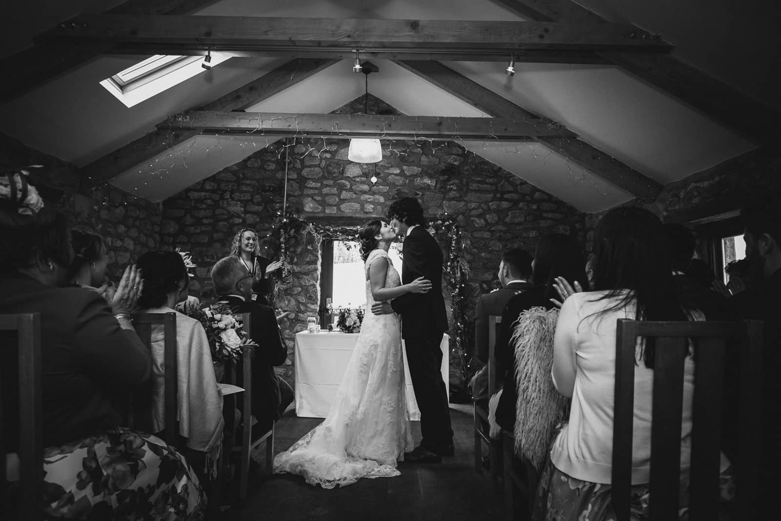 Wedding ceremony at Knightor Winery vineyard wedding venue in Cornwall, as featured on eeek! weddings
