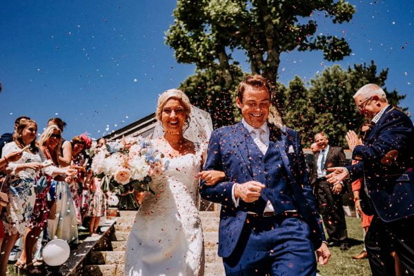 Confetti shot Tredudwell Manor Weddings Dan Ward Photography