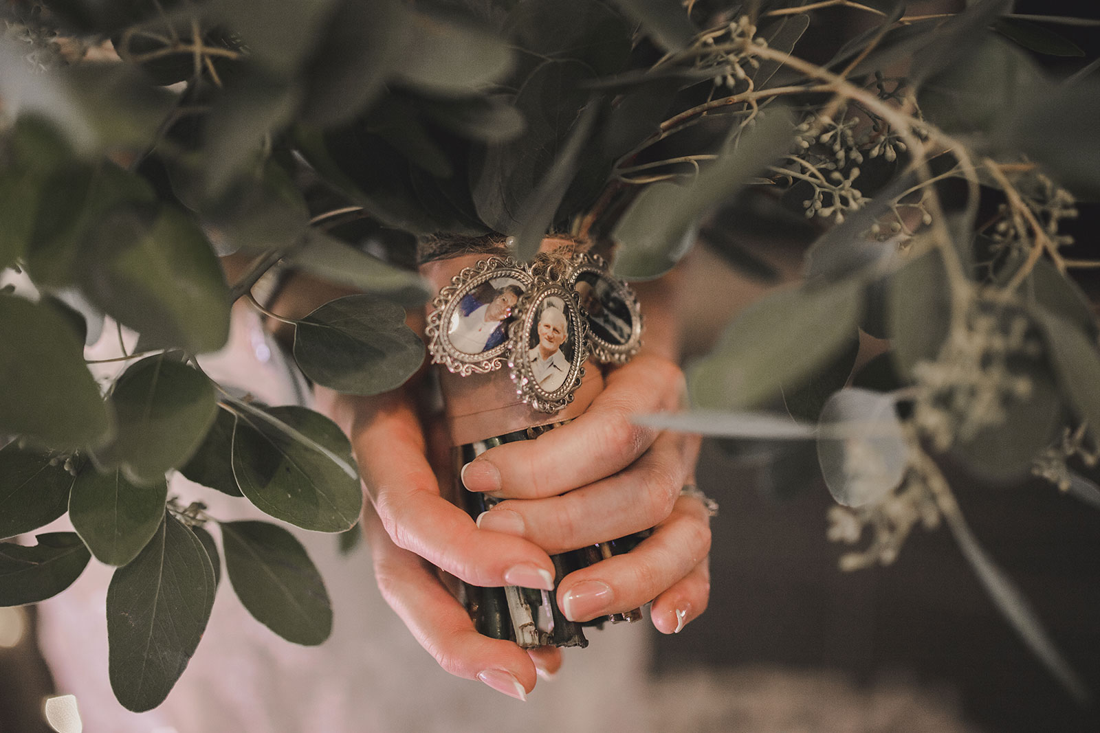  Ornaments fastened to the bridal bouquet stems - Get Married in Cornwall with eeek!