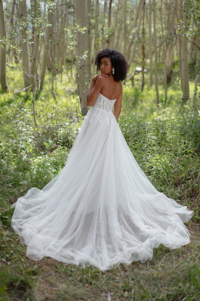 Gray and white wedding dress online