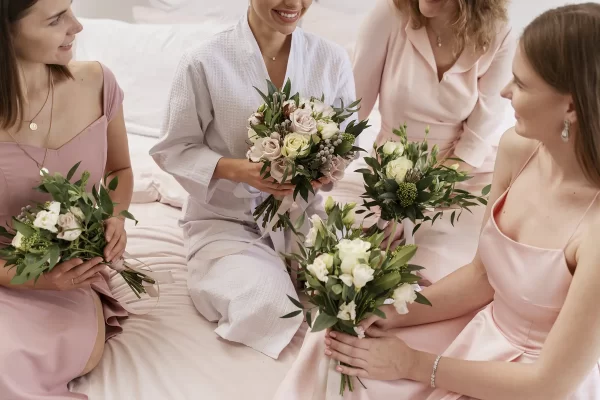 bridesmaids with bride